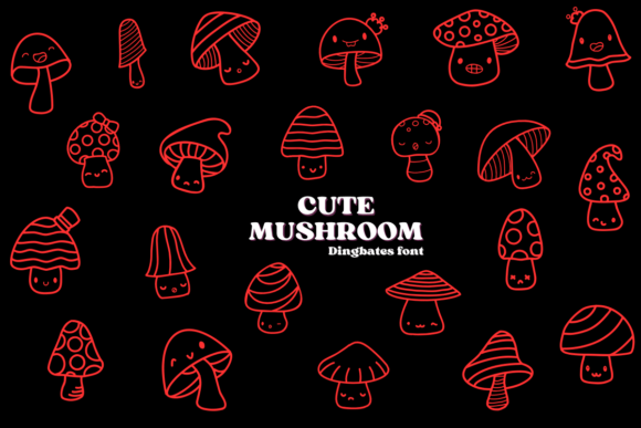 Cute Mushroom: A Cute Dingbat Font for Creative Campaigns