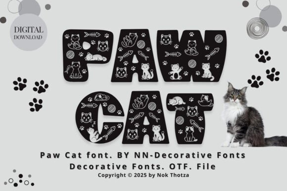 Paw Cat: A Playful Decorative Font for Branding