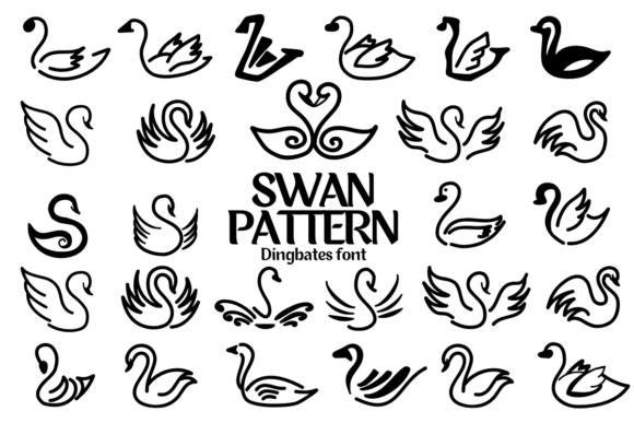 Swan Pattern: A Sketch Style Dingbats Font Review