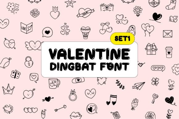 Valentine Doodle 1: A Review of This Love-Themed Dingbat Font