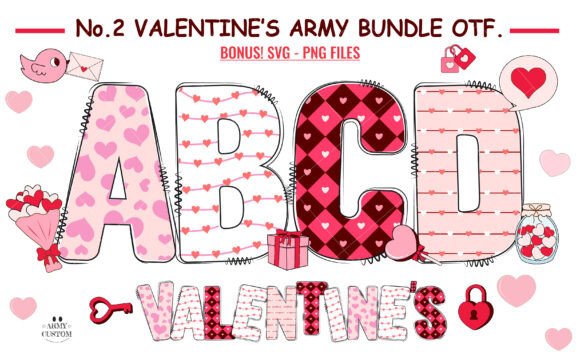 Valentine s Army Bundle: A Love-Themed Display Font
